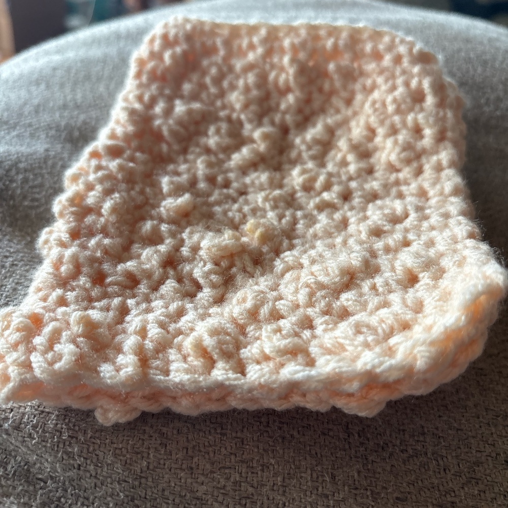 Dish cloths handmade crochet peach tan color